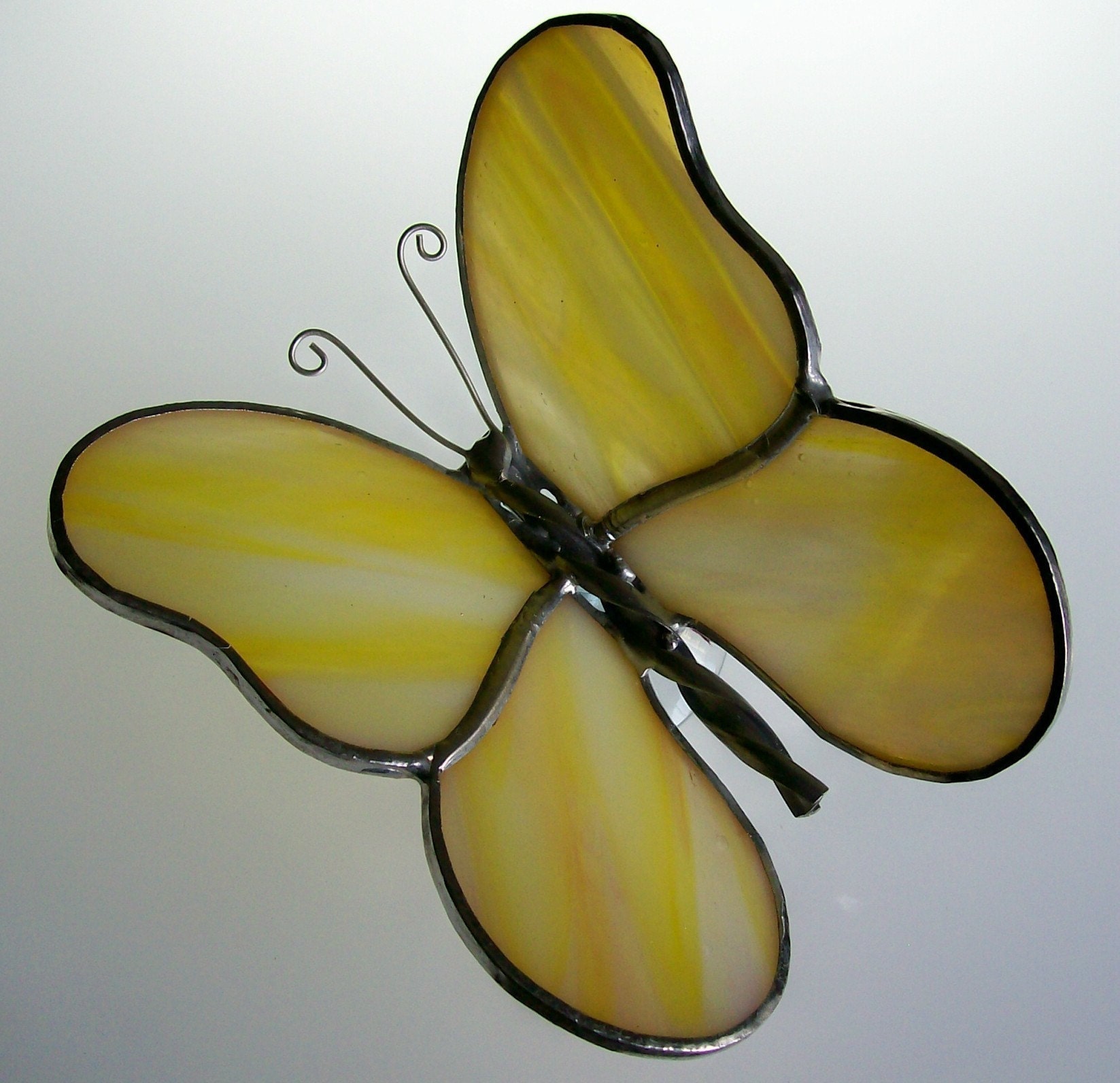 3-D Stained Glass Butterfly Suncatcher (Yellow)