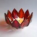 Glass Candle Holder/Votive Fused Glass (Red/Orange)