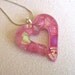 Fused Glass Dichroic Heart Pendant (Blushing Pink Cutout)