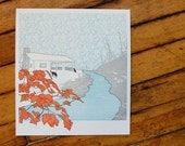 The leaves were falling, limited edition letterpress print