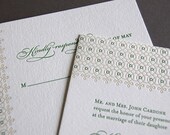 Botanical Lace - Letterpress Invitation Sample