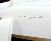 i miss you lots letterpress card set