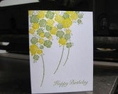 happy birthday roses, letterpress card