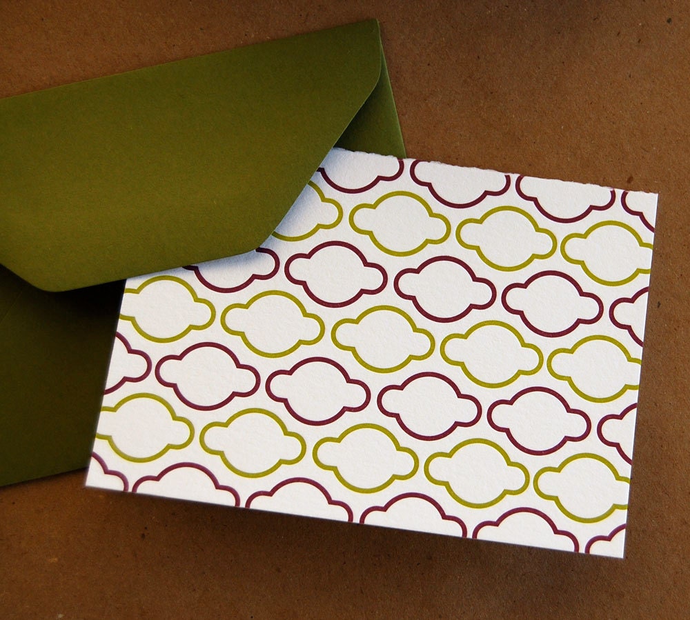 Mod 8 - Letterpress mid-century modern cards - SET