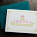 Hooray - Letterpress cross stitch card