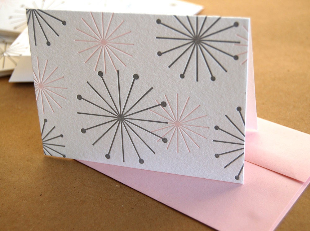 Letterpress mid-century modern card No. 3