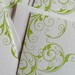 Green swirls, letterpress card set