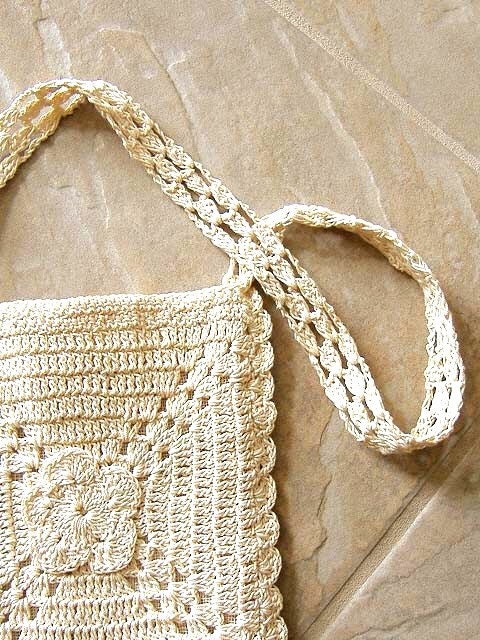 very vintage crocheted evening / wedding bag