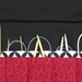 circular knitting needle case - double pointed knitting needle case - organizer -black petite floral on red