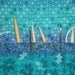 Circular Knitting Needle Case - 12 Pockets - Blue, Teal and Purple Floral