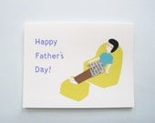 Happy Father's Day - sleeping dad collage card