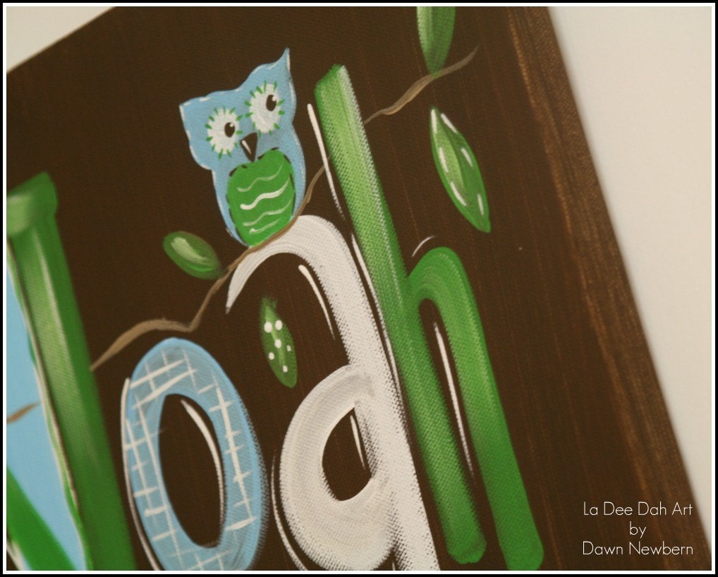 Custom Hand Painted Name Sign Plaque on Wrapped Canvas Personalized