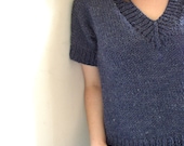 V-Neck Short Sleeved Sweater