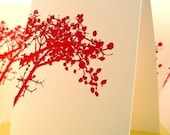 red berry card set / stationery / set of 6 blank notes
