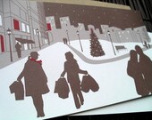 City Panoramic Scene (set of 8 eco holiday cards)