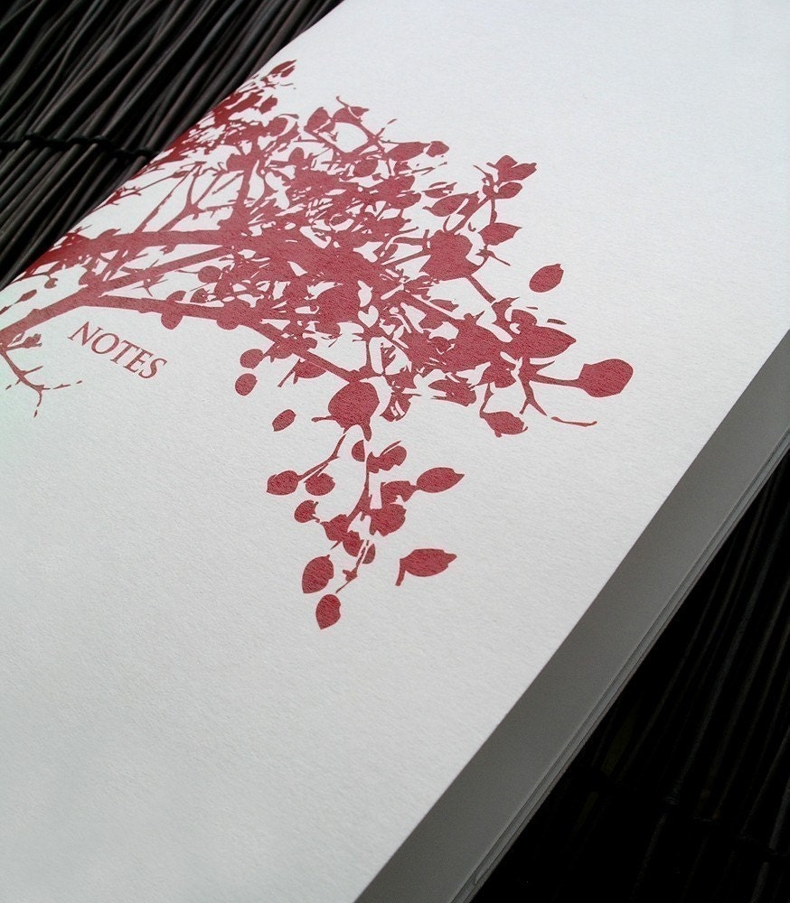 journal / red berry branch notebook / sketch book