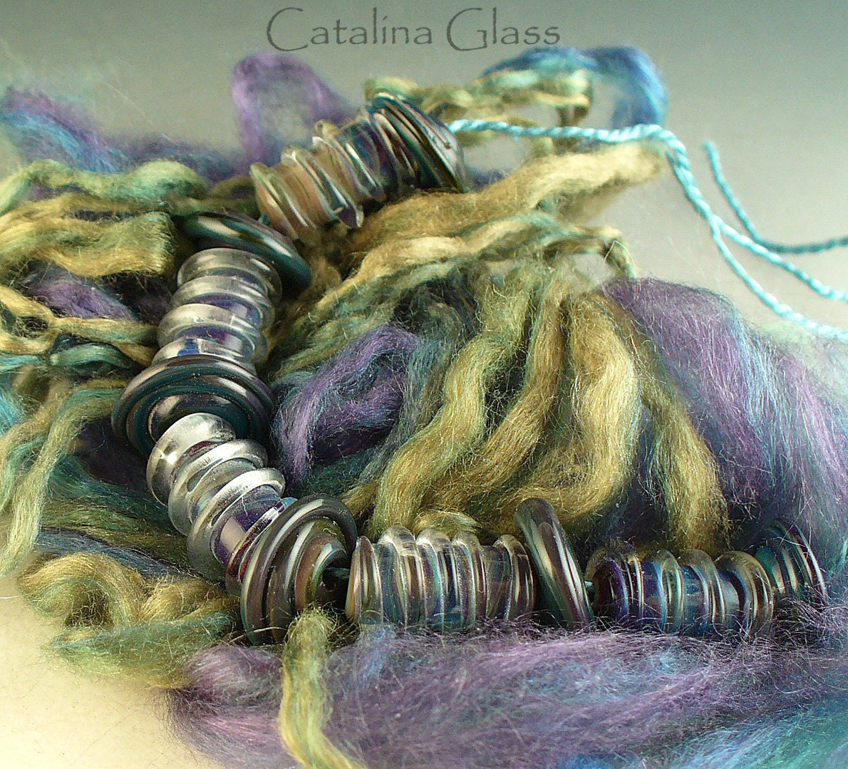Multicolor Spiral Wrapped by Catalina Glass