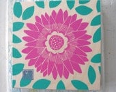 Pink Dahlia Print on Wood (silkscreen, limited edition)