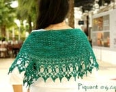 Piquant Crocheted Shawl Kit (PDF Pattern and Yarn) - Small Size FREE SHIPPING