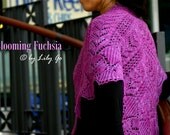 Blooming Fuchsia Knitting Shawl Pattern in PDF