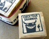Check Your Grammar - Monster rubber stamp for teachers