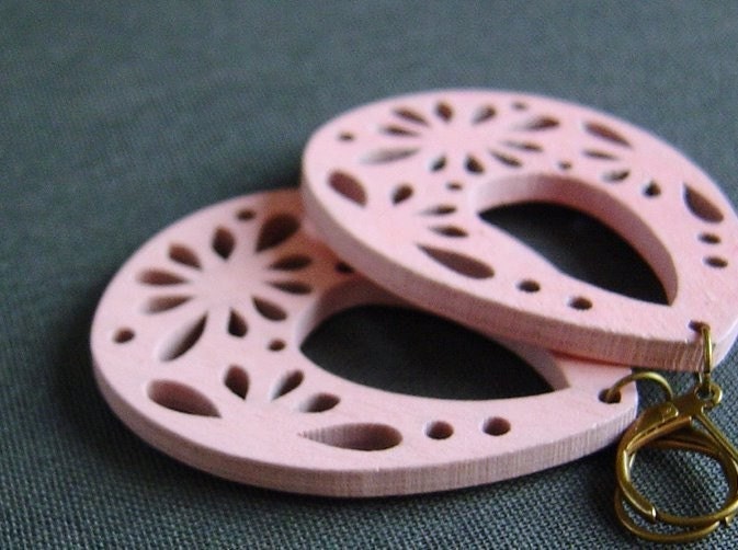 Pink lace earrings - SALE 20% OFF