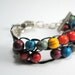 Row Counting Bracelet, knitting abacus in Rainbow colors