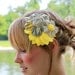 Flower Cluster Headband - Yellow, Gray and Tan