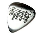 Your Song Guitar Pick Necklace - Custom Song Engraving Musician Man Teen Gift - Anniversary Birthday Present - Rickson