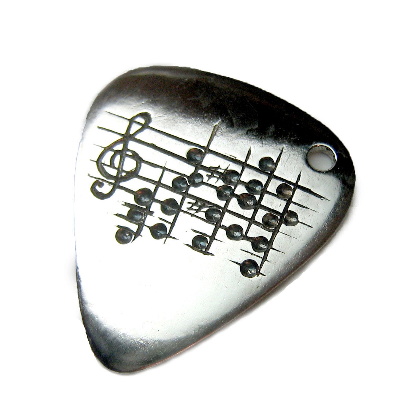 Your Song Guitar Pick Necklace - Custom Song Engraving Musician Man Teen Gift - Anniversary Birthday Present - Rickson