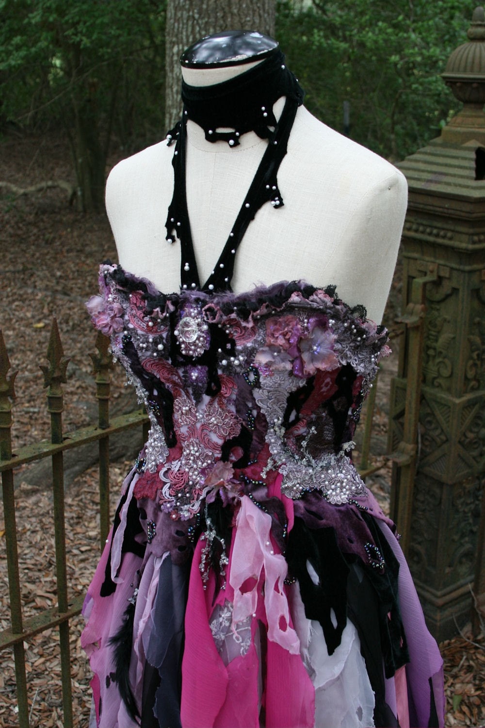 Dream Bohemian Fantasy Steampunk Vampire Goth Witch Wedding Gown OOAK