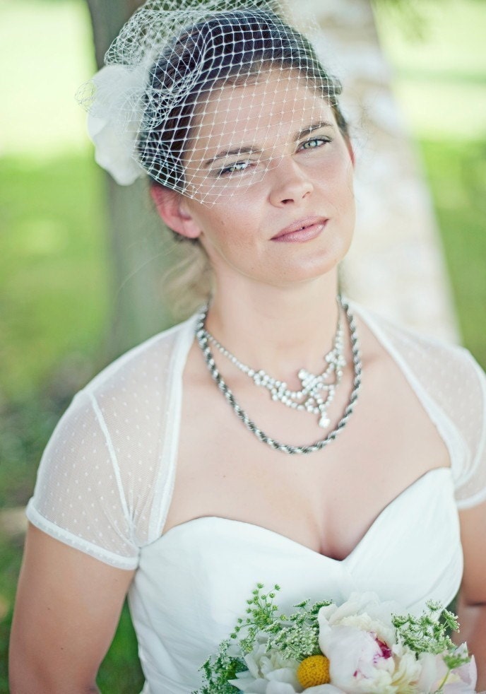 Dotty Bridal Shrug - White or Ivory