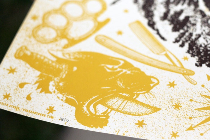 Easy Tiger - 16 x 20 Hand Printed Silkscreen Poster Art Print - Hero Design Studio