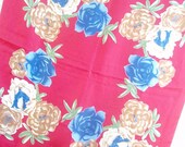 Mayan Rose - a vintage 1980's Vera Neumann hand-painted pure silk scarf - tout soie - 31 inches