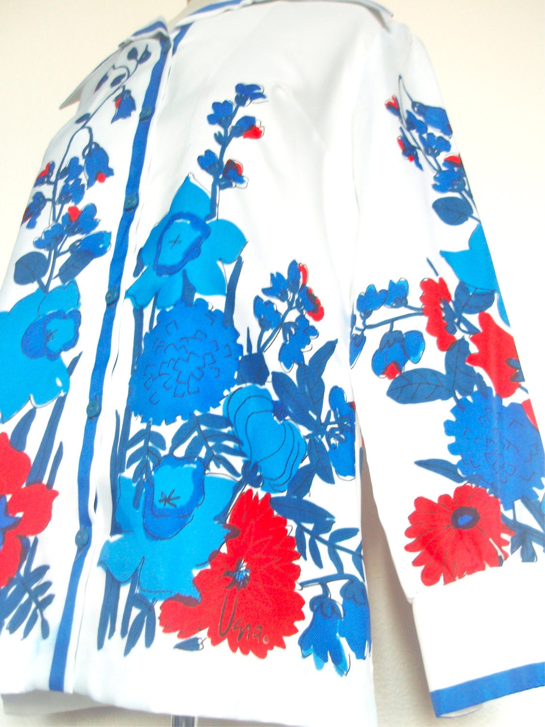 Vibrant Watercolor - a rare, vintage 1960's Vera Neumann hand-painted Shirt Jacket