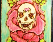 Sugar Skull Rose Plaque