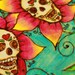 Sugar Skull Flowers Plaque