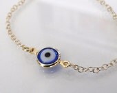 Lucky Evil Eye Bracelet - 14K Gold Filled - Celebrity Style Jewelry