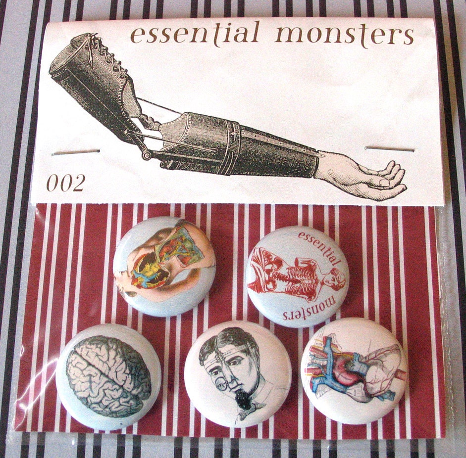 medical curiosities 002 pin set of five pins NEW in the series