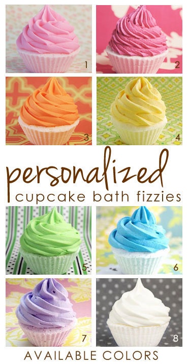 personalized cupcake bath fizzies, QTY 12