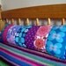 Long Vintage Patchwork Pillow / Cushion Cover - Extra long bolster style oblong - Pink, Blue and Mauve