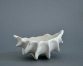 Micro Clam Bowl Dish - White Porcelain Ceramic Beach Decor Sea Shell