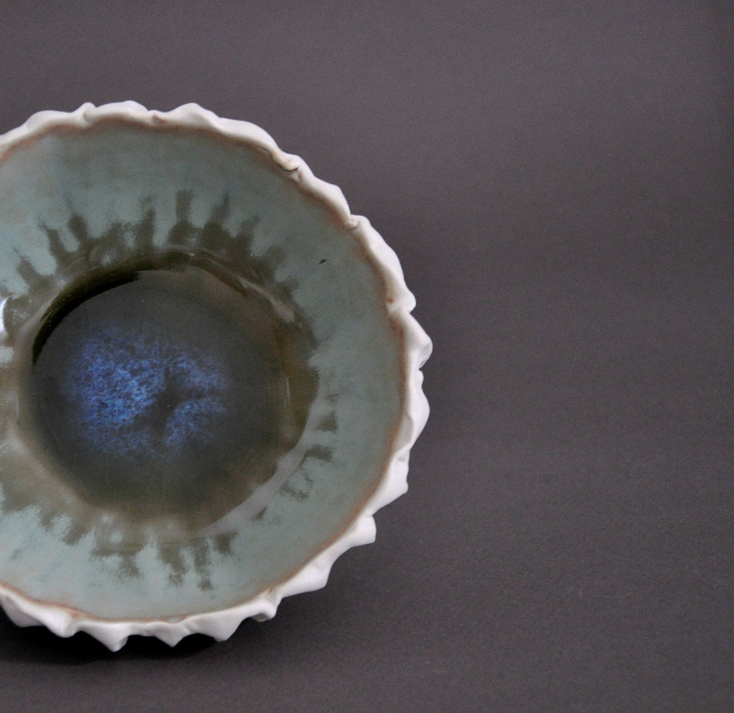 Lagoon Scallop Textured Porcelain Bowl - Sea Beach Decor Pottery Ceramic