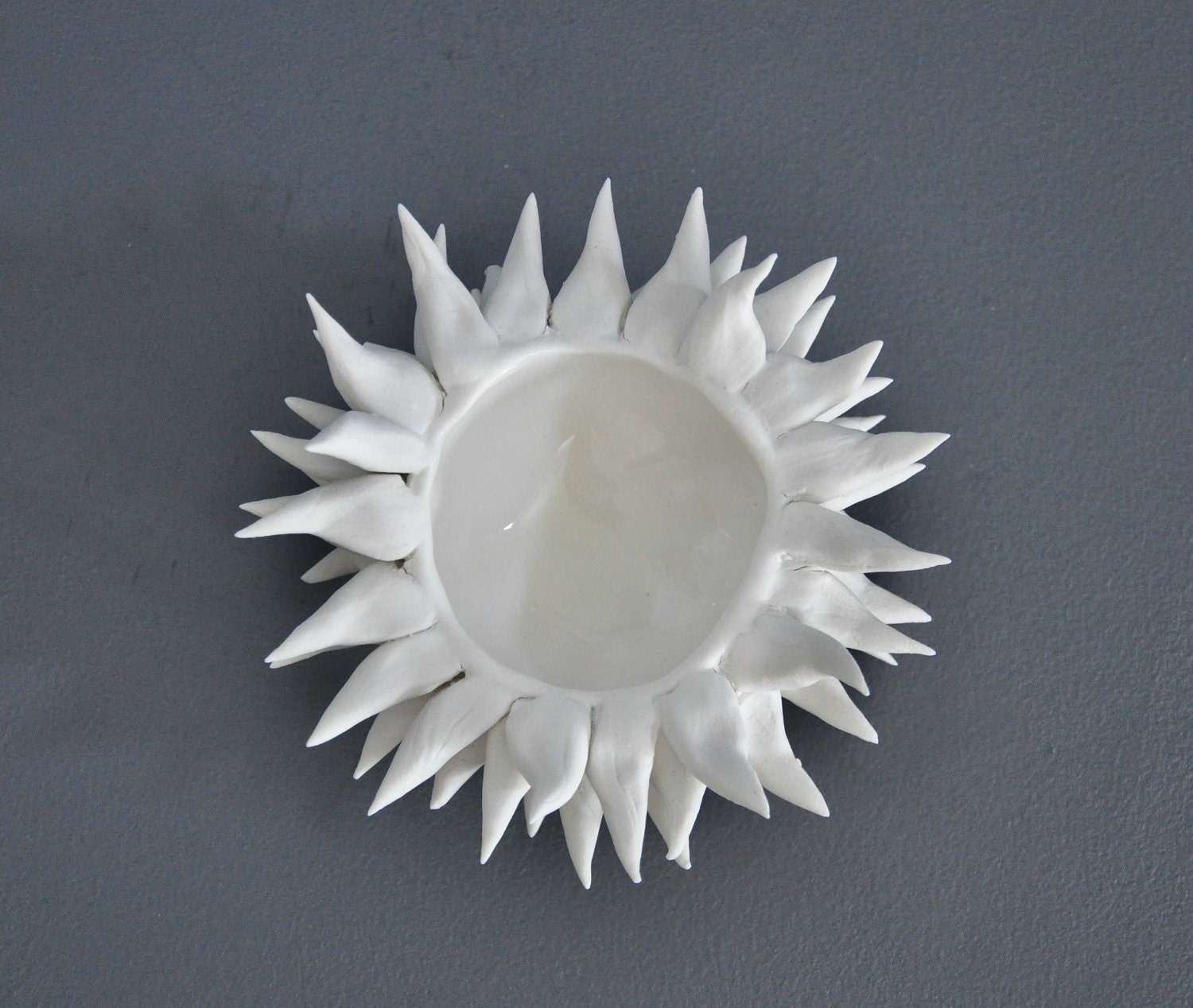 Micro Urchin Bowl - White Vessel Sculpture Art Decor Ceramic Porcelain