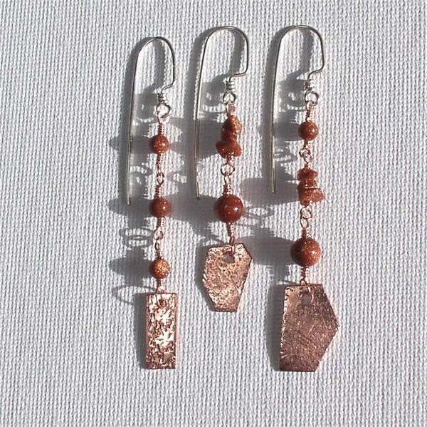 Thousands of Copper Flecks Earring Trio SALE