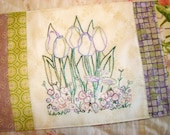 Dragonfly Tulip Garden Blooms Hand Embroidery Pattern PDF Instant Digital Download