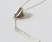 magic is something you make - 18" sterling silver fortune cookie lariat with fortune message in front