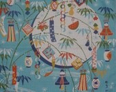Small Size Cotton 'Tanabata Star Festival Decorations' Furoshiki Japanese Fabric w/Free Shipping