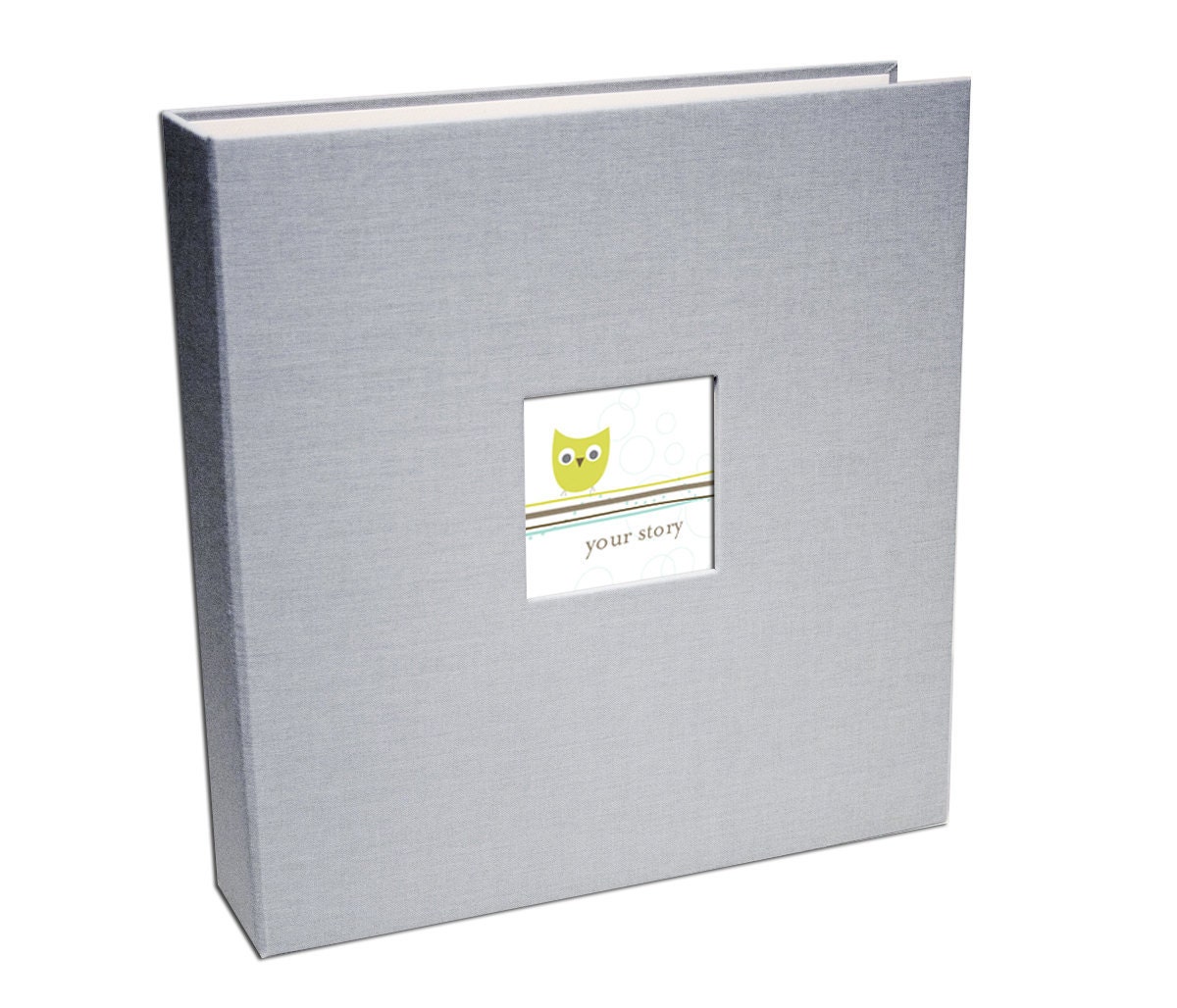 Adoption NEUTRAL Large Deluxe Modern Baby Memory Book (Gray Cover, Whimsy Nature Pages . 8.5 x 11 Page Size)