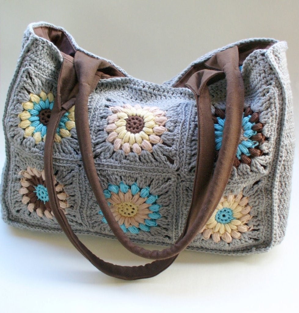 crochet granny squares bag by margiwarg on Etsy